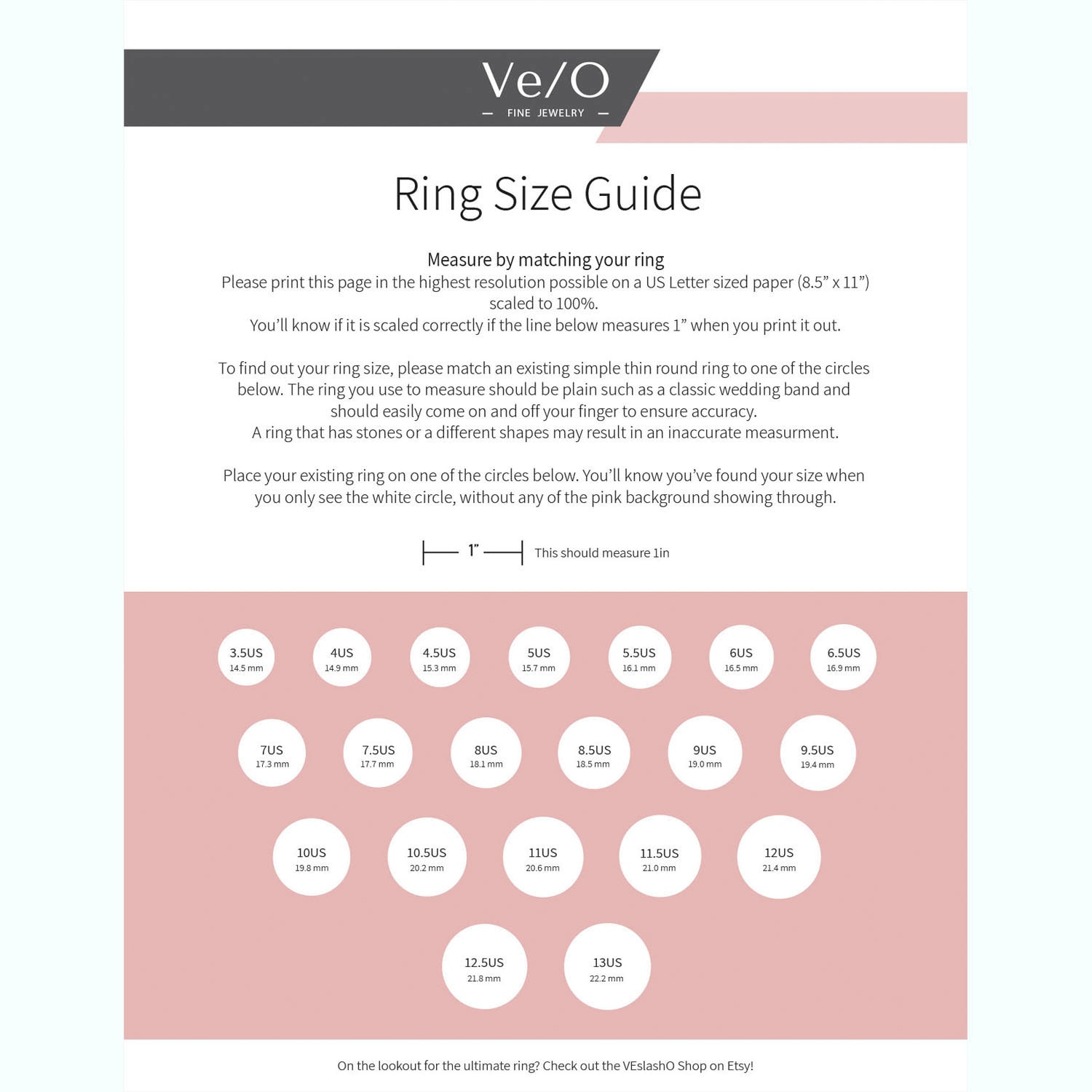 printable ring sizer