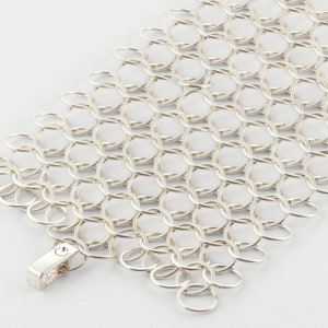 Elegant Silver Chain Mail Bracelet, Unique width Sterling Silver Bracelet image 2