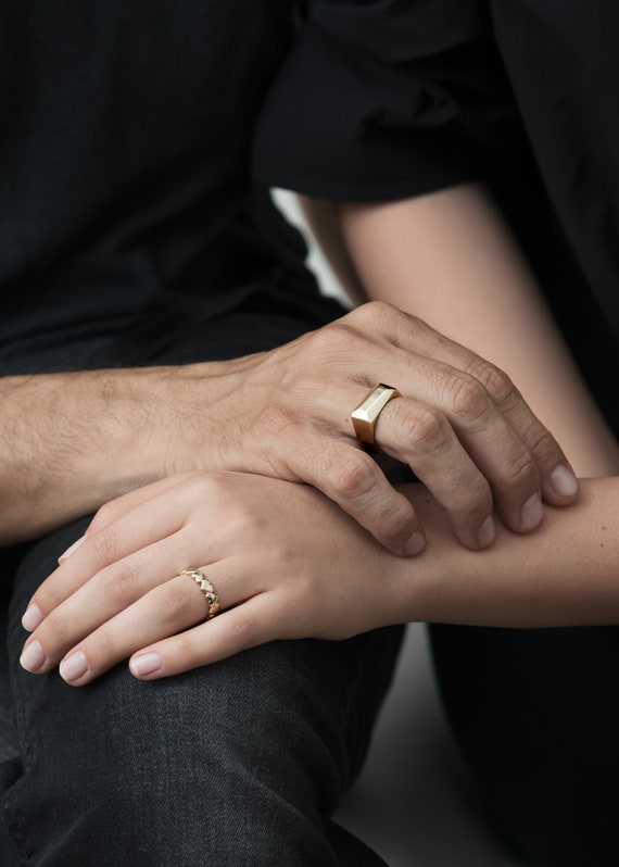 Statement 14k gold ring mens online