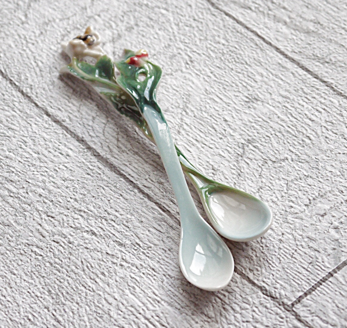 Two Franz Porcelain Collection Spoons. Etsy