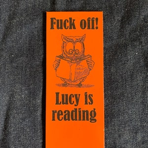 Fowl mouthed owl - personalised leather bookmark