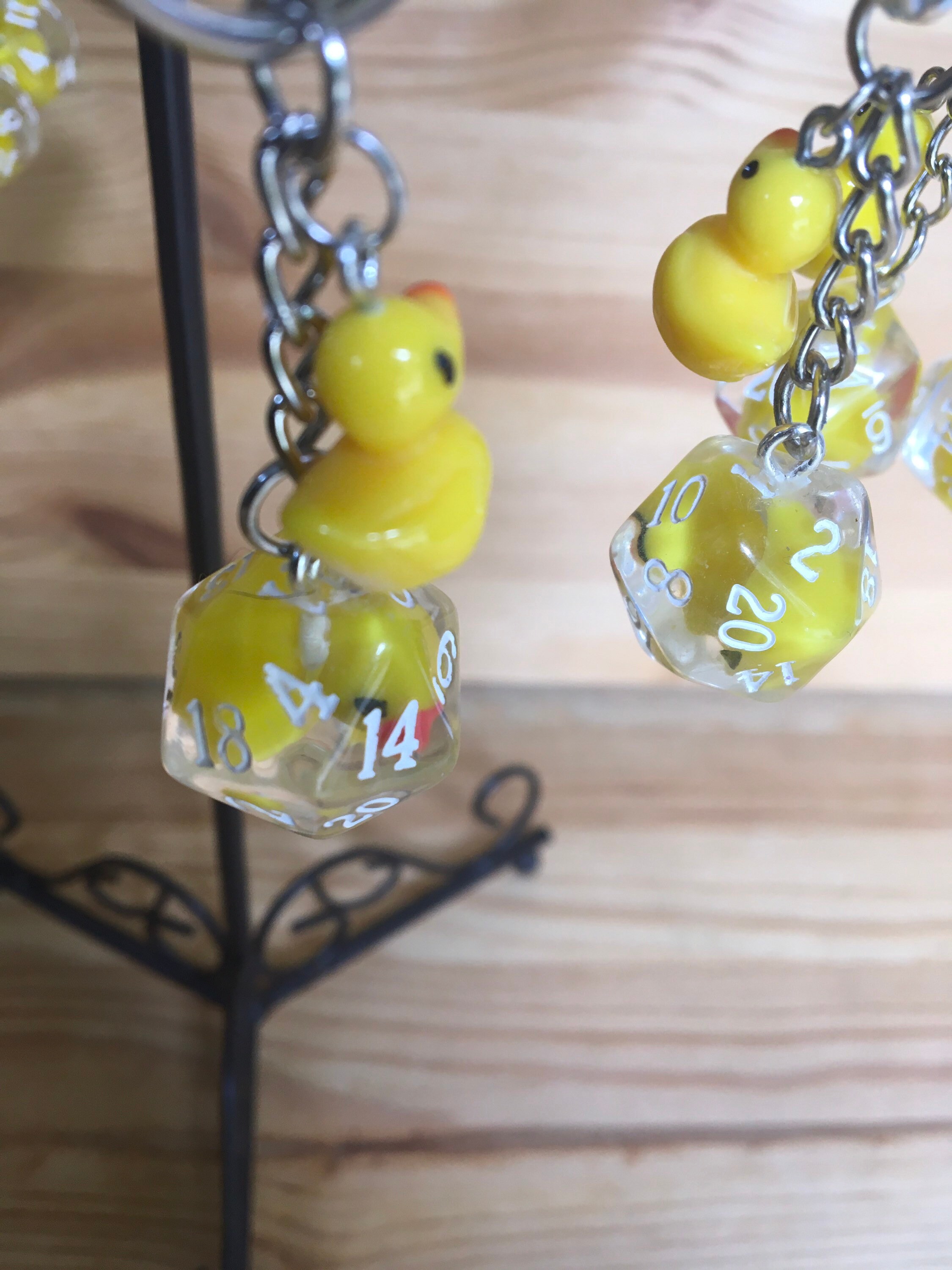 Duck dice with ducky keychain Etsy