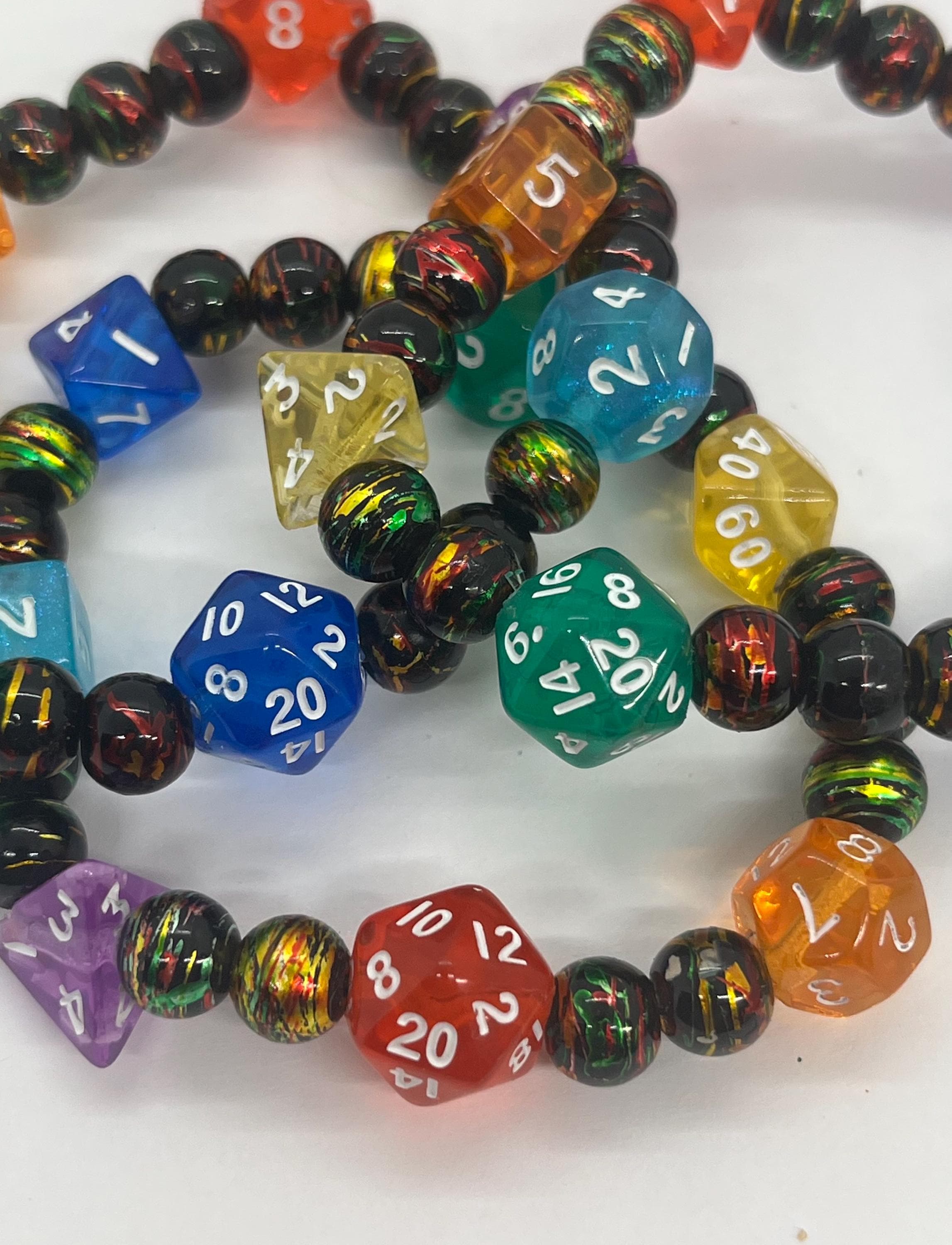 Dnd Mini Dice Stretch Bracelet Rainbow Dice - Etsy