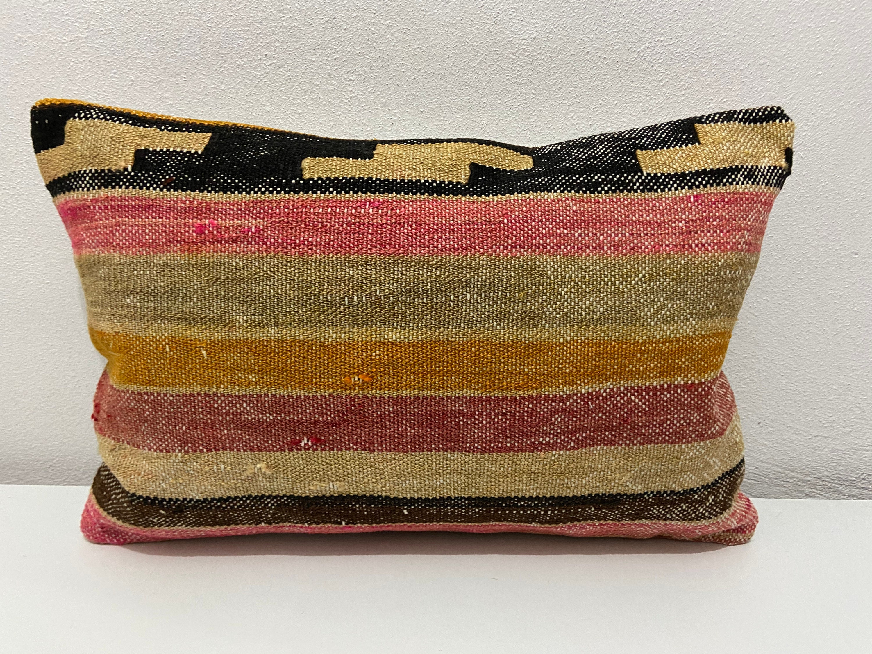 hanmade pillow Simple striped kilim pillow cover Handwoven Kilim pillow,16x24 inches,40x60cm,Turkish kilim Pillow cover cushion cover