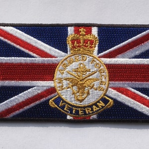 UK HM armed forces crest veteran badge Union Jack iron/sew on patch
