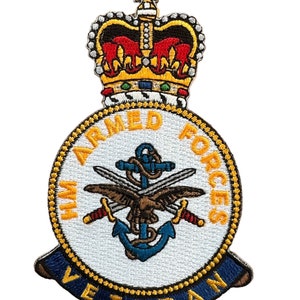 UK HM armed forces veteran badge iron on patch