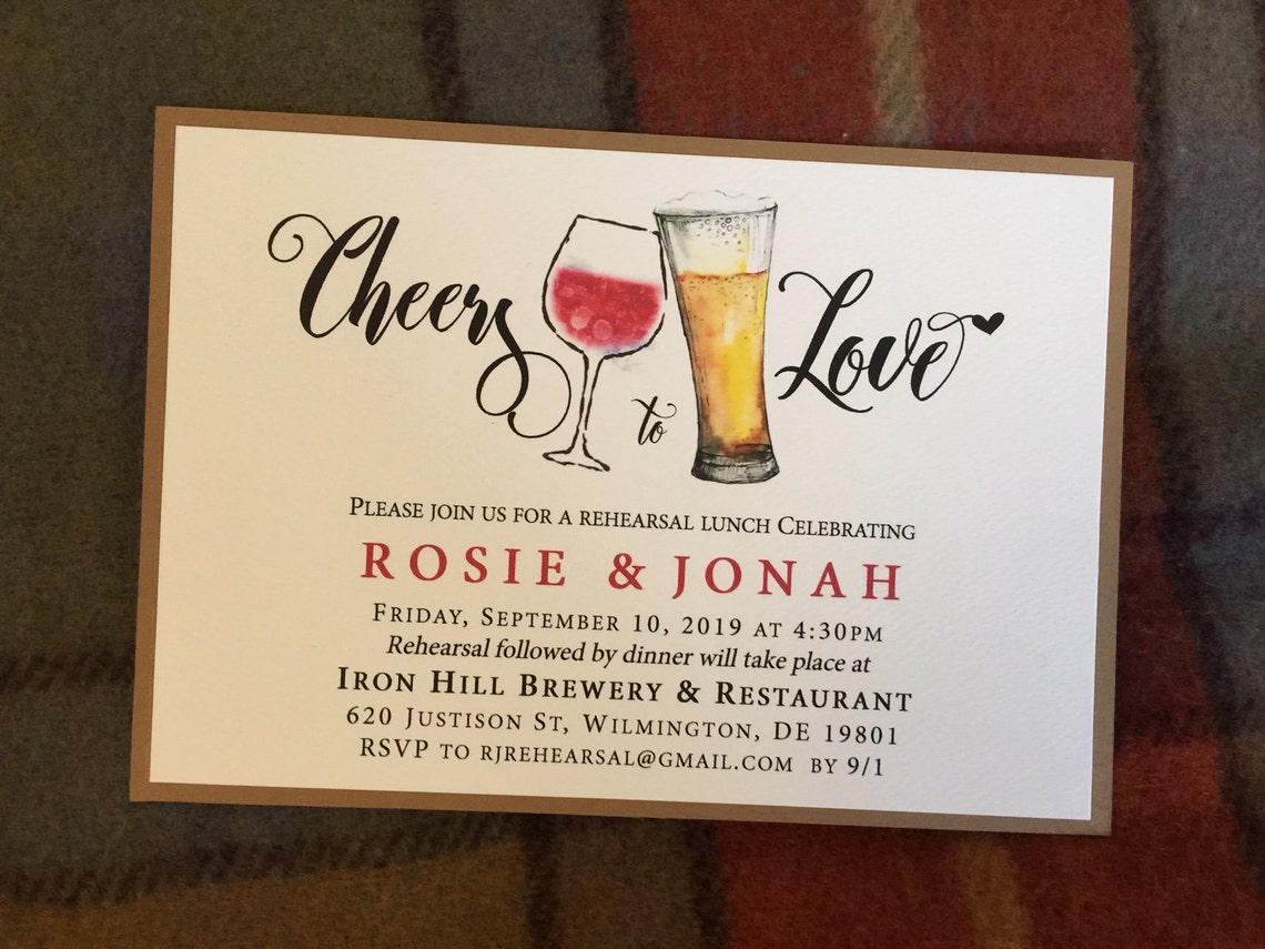 Wine Beer and Other Cocktails Wedding Rehearsal Invitation Etsy