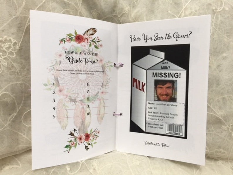 Custom Bridal Shower Game Booklet