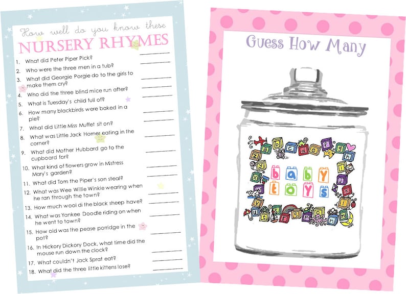 Custom Baby Shower Game Booklet Etsy