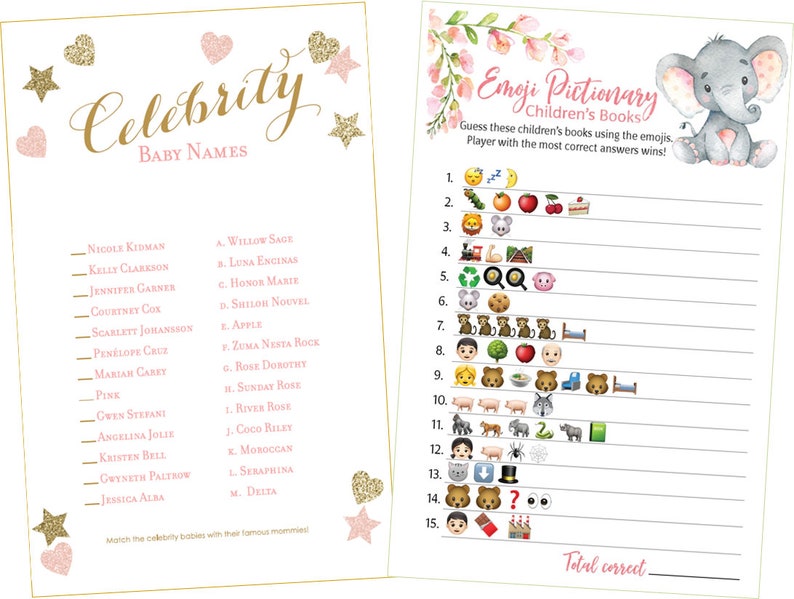 Custom Baby Shower Game Booklet Etsy
