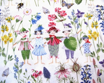 Fabric acufactum children's flowers