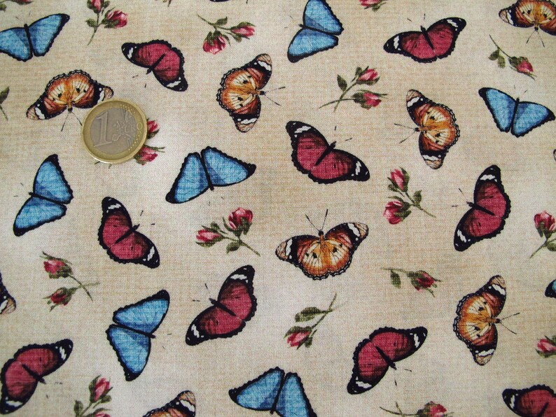 Fabric butterflies beige image 2