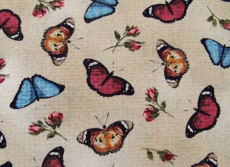 Fabric butterflies beige image 1