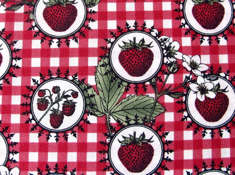 Patchwork fabric strawberries image 1