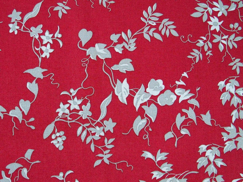 Fabric red tendrils image 1