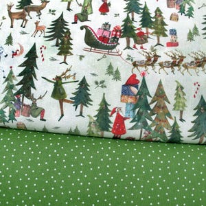 Acufactum stoffenpakket met kerstmanmotief, katoen, 2 stoffen van elk 50 x 75 cm