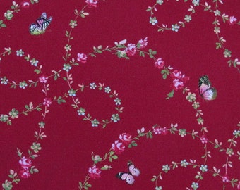 Patchwork fabric butterflies red