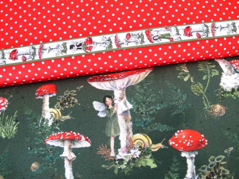 Woven ribbon Daniela Drescher Fly agarics and elves EUR 3.95/meter acufactum image 4