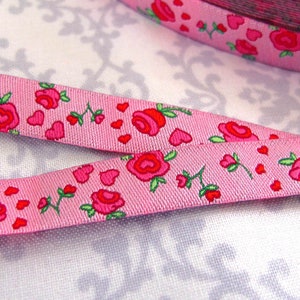 Web ribbon rose ribbon pink 1.50 EUR/meter color mix 2 m image 1