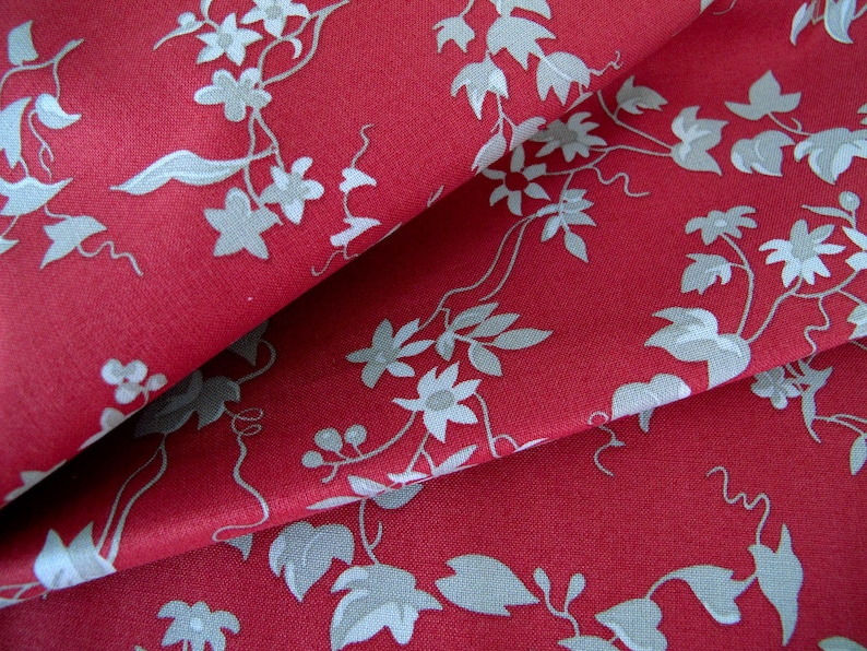 Fabric red tendrils image 3