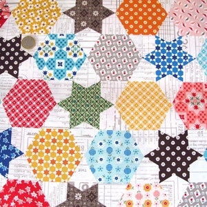 Patchwork fabric star hexagon image 2