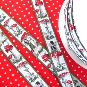 Woven ribbon Daniela Drescher Fly agarics and elves EUR 3.95/meter acufactum image 3