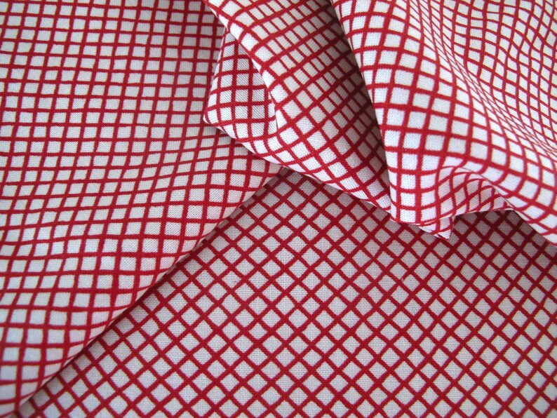 Fabric red checks image 3