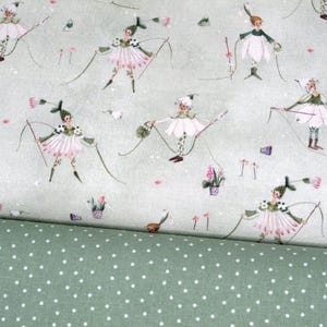 acufactum Stoffpaket Frühling Elfen Punkte Baumwolle 2 Stoffe je 50 x 75 cm