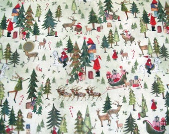 acufactum Christmas fabric, children's fabric, cotton, sold by the meter, 25 x 150 cm