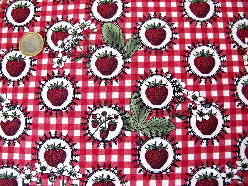 Patchwork fabric strawberries image 2