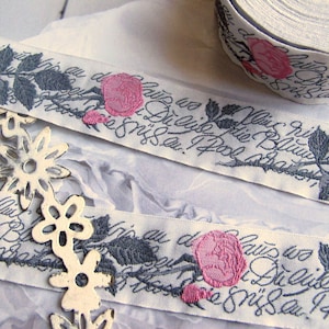 Nastro decorativo Heine-Rosenband con bordino (9,00 EUR/metro) Kafka da 50 cm