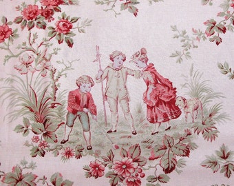 Fabric roses Toile de Jouy
