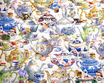 Teekannen Stoff Patchworkstoff