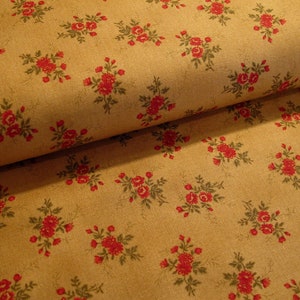 Patchwork fabric roses ocher image 3