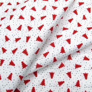 Stoff Patchwork mit Tannen Weihnachten Baumwolle Meterware 25 x 110 cm