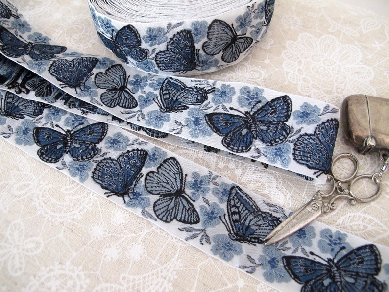 Woven ribbon butterfly 9.90 m/EUR Kafka from 50 cm image 2