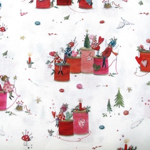 Acufactum stof engel naaien Silke Leffler garen speel Kerst katoen per meter 25 x 150 cm