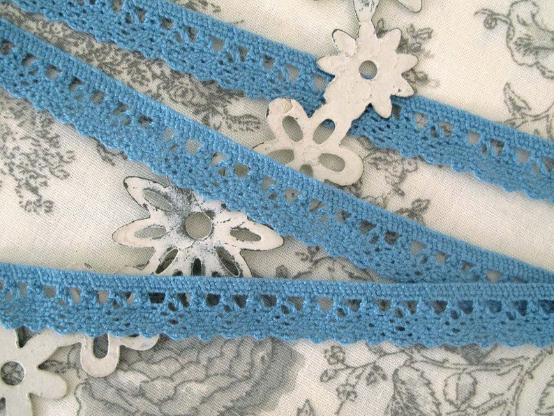 Crochet border blue turquoise 1.45 EUR/meter 2 m image 1