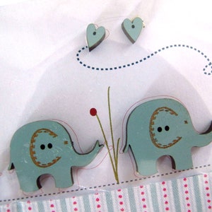 Wooden buttons decorative elephants image 3