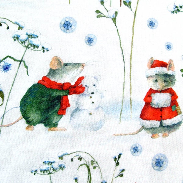 acufactum fabrics Daniela Drescher Christmas fabric mice