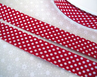 Biaisband rood witte stippen (1,20 EUR/meter) 2 m