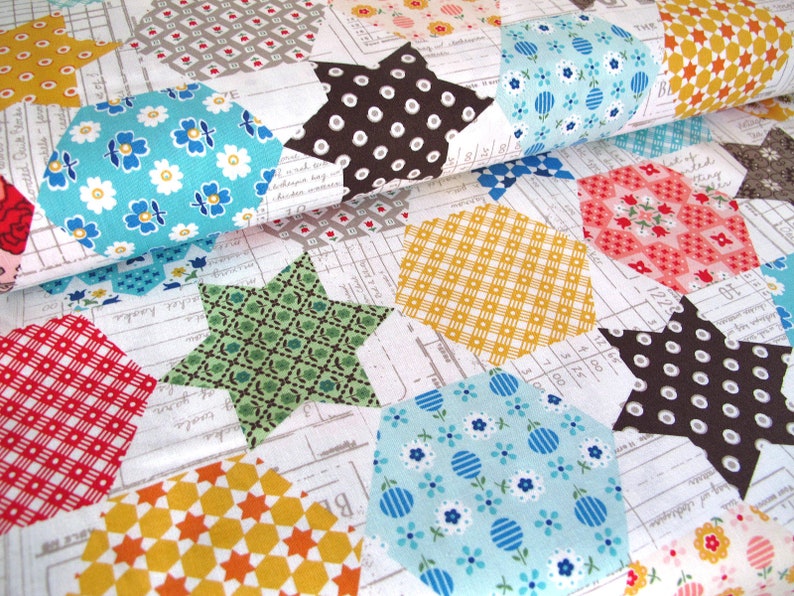 Patchwork fabric star hexagon image 3