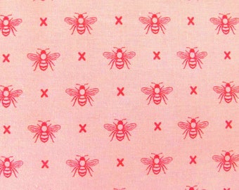 Patchworkstoff rosa Bienen