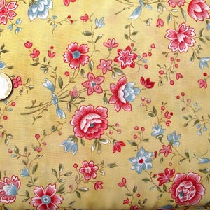 Tessuto patchwork con fiori, cotone, venduto al metro, 25 x 110 cm