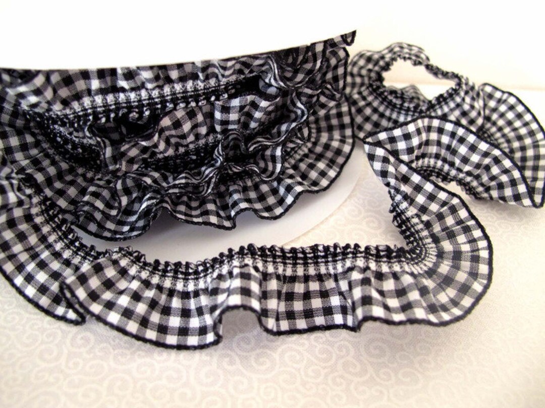 Ruffled Ribbon (2.60 Eur/meter) Black White - Etsy
