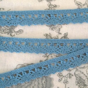 Crochet border blue turquoise 1.45 EUR/meter 2 m image 2