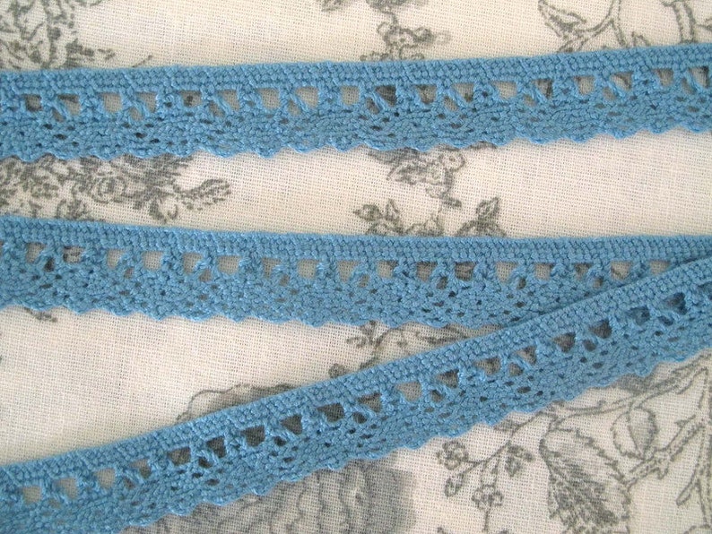 Crochet border blue turquoise 1.45 EUR/meter 2 m image 2