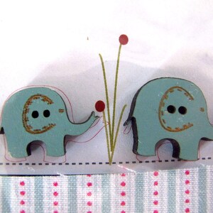 Wooden buttons decorative elephants image 4