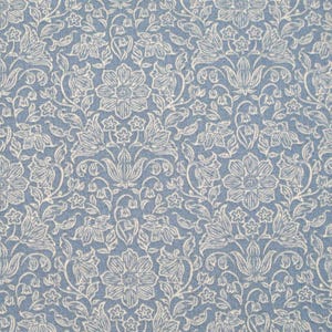 Tessuto Tilda con fiori, azzurro, patchwork, cotone, Songbird, al metro, 25 x 110 cm