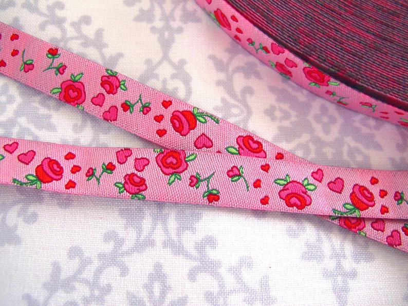 Web ribbon rose ribbon pink 1.50 EUR/meter color mix 2 m image 2